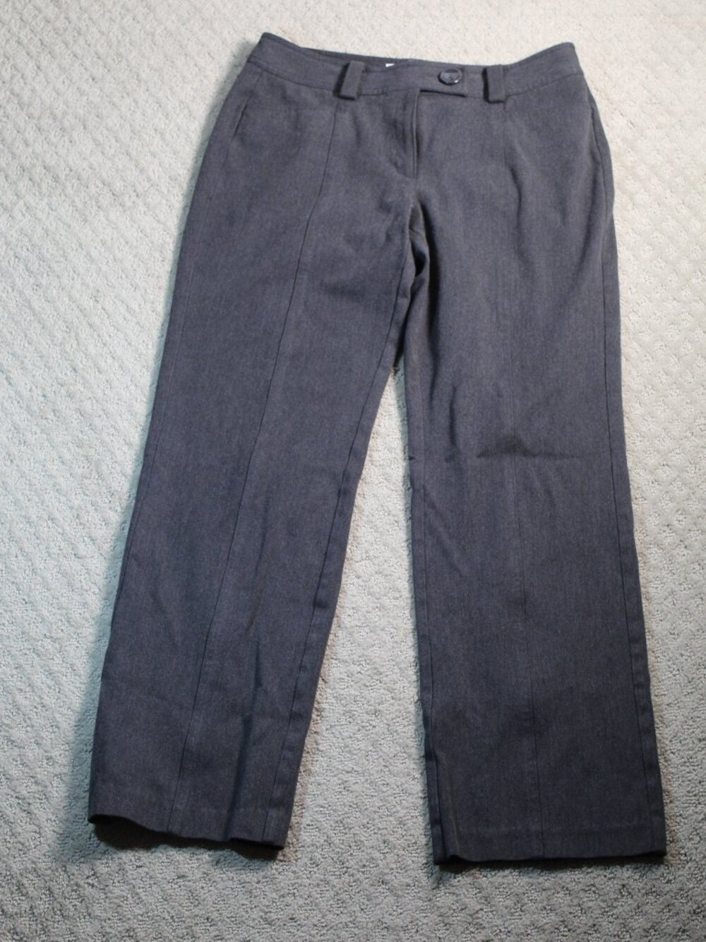 Talbots Pants Size 8 Mid Rise Straight Dark Gray Dress Trousers